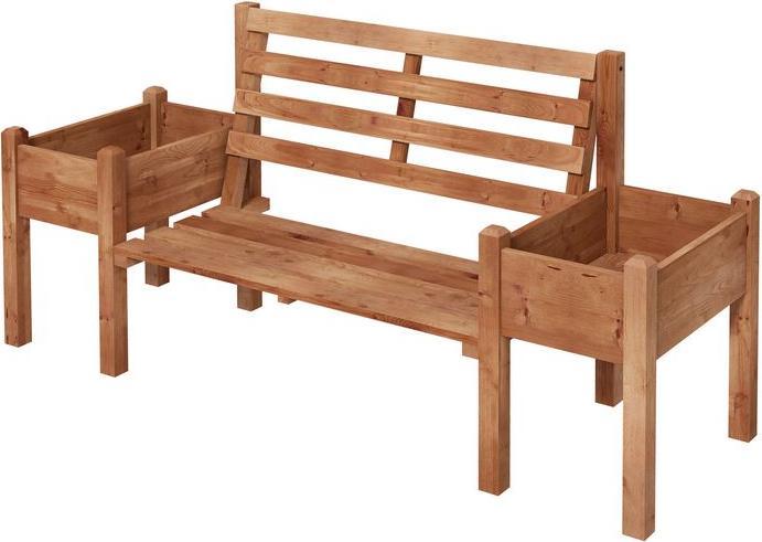 Image du produit Swisshandel24 Banc de jardin, banc 2 places, banc en bois, avec bac à fleurs, jusqu'à 240kg