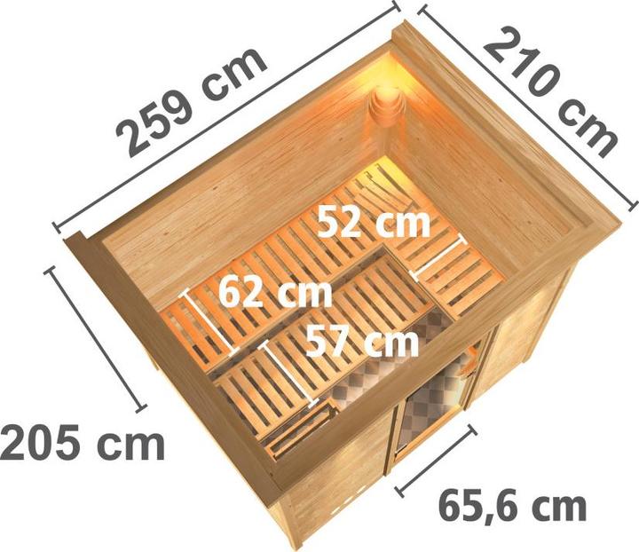 Produktbild Karibu Heimsauna Sonara Fronteinstieg (9 KW Bio externe Steuerung)