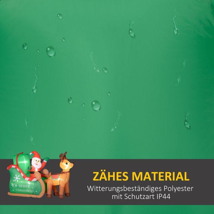 Image du produit Swisshandel24 Aufblasbar Weihnachtsdeko, 2,1 m Weihnachtsmann mit Schlitten & Rentier