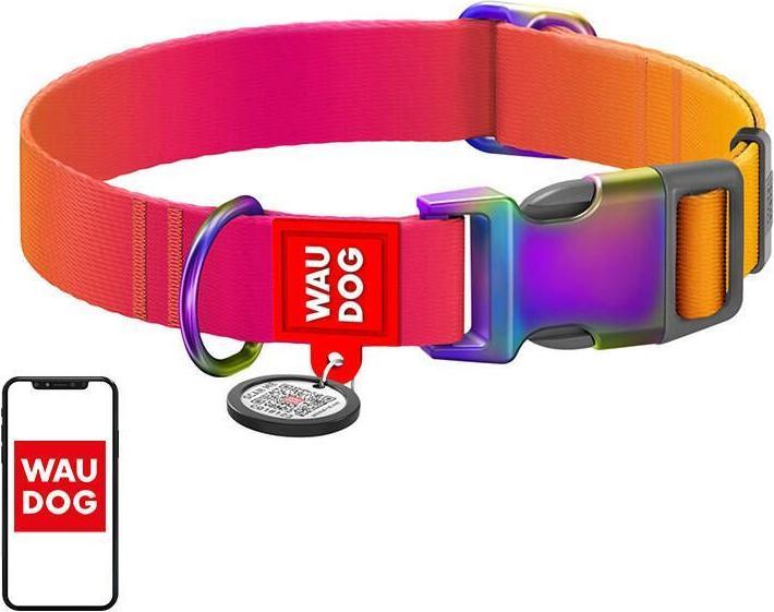 Immagine prodotto Collar Collare in nylon con codice QR per cane Waudog gradiente, arancione, taglia XL (XL, Cane, Generale)