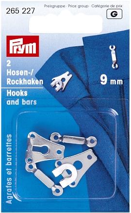 Immagine prodotto Prym Ganci per pantaloni o gonne + stecche, argento 9 mm, scheda 2 pezzi.