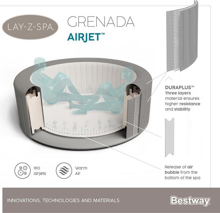 Produktbild Bestway Lay-Z-Spa Grenada 236x71cm Airjet (8 Pers.)