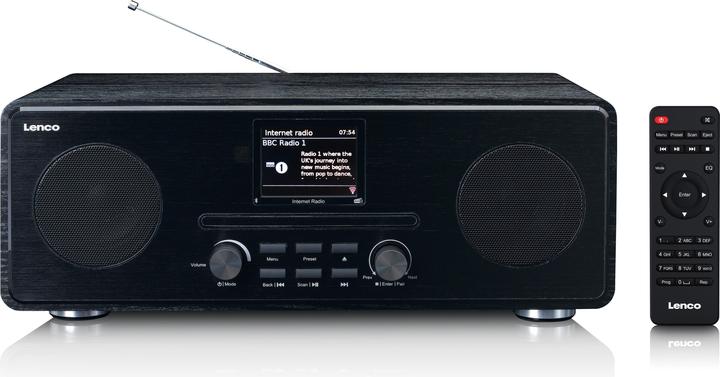 Immagine prodotto Lenco DIR-260BK (FM, DAB, Web radio, VHF, WiFi, Bluetooth)