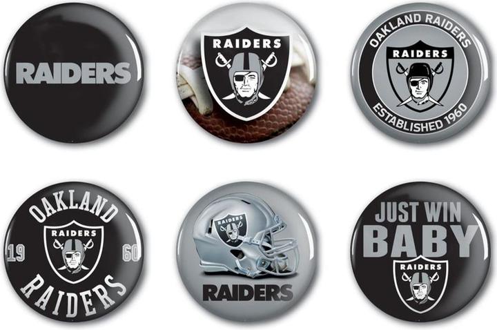 Immagine prodotto NFL Las Vegas Raiders Button 6er Pack