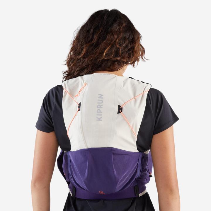 Image du produit Kiprun Sac trail running 8L femme beige/violet (8 l)