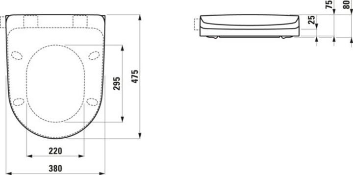Produktbild Laufen Cleanet Riva WC-Sitz, mit Deckel, mit Absenkautomatik, ohne Controller, ohne seitlicher Abdec