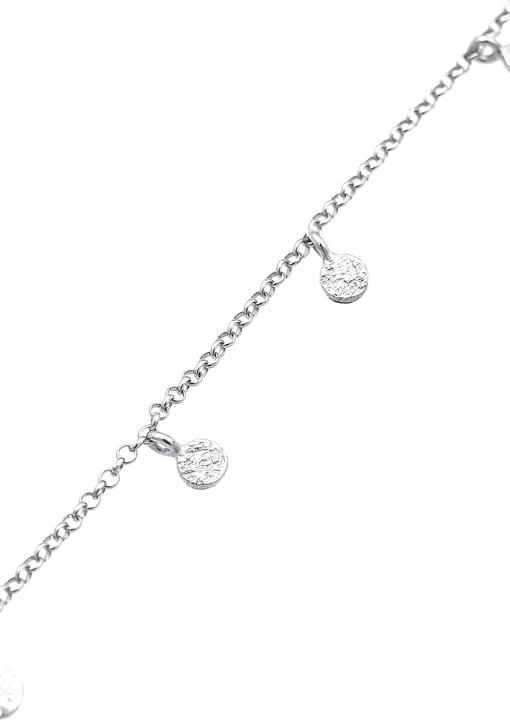 Image du produit Elli Bracelet plaquette Coin rond mat structure 925 argent (16 cm, Argent sterling 925)