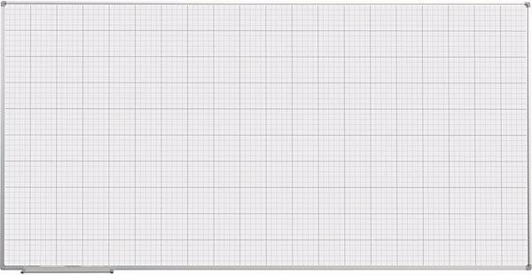 Image du produit eurokraft basic Tableau quadrillé, laqué blanc, l x h 2000 x 1000 mm, trame 20 x 20 / 100 x 100 (2000 x 1000 mm)