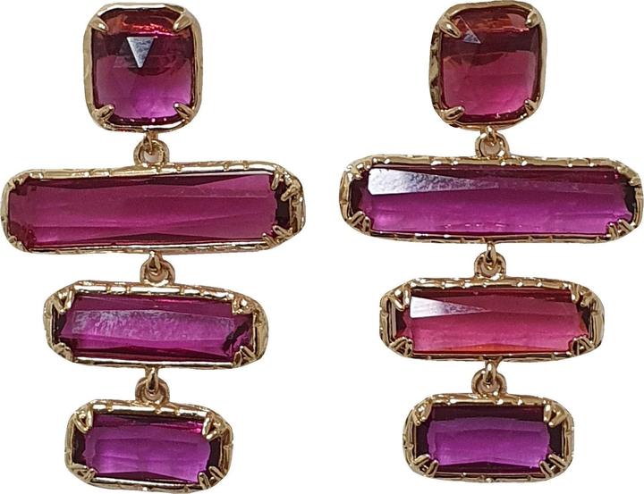 Immagine prodotto L'Officiel Orecchino tre elementi cristalli fucsia