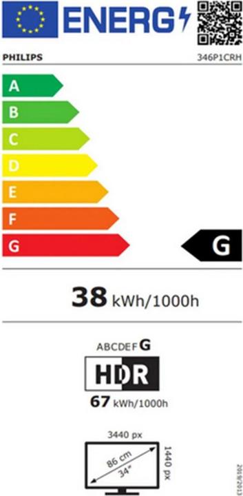Energie-Label Philips 34B1U5600CH (3440 x 1440 Pixel, 34")