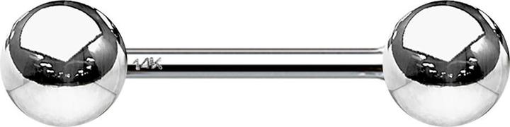 Image du produit Star Piercing Micro Barbell en or blanc 14k avec boule (sans laiton, Or 14k)