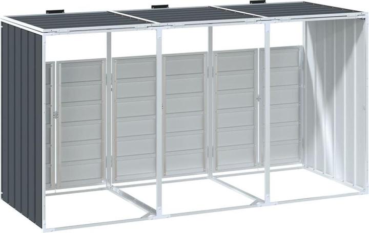 Produktbild VidaXL Mülltonnenbox für 3 Tonnen Anthrazit 216x81x115 cm Stahl