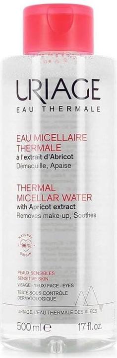 Image du produit Urgo Uriage, eau micellaire thermique pour peaux sensibles à l'extrait d'abricot, 500 ml (Eau micellaire, 500 ml)