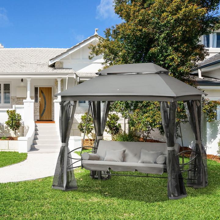 Produktbild Outsunny Hollywoodschaukel Gartenschaukel mit Seitenwänden