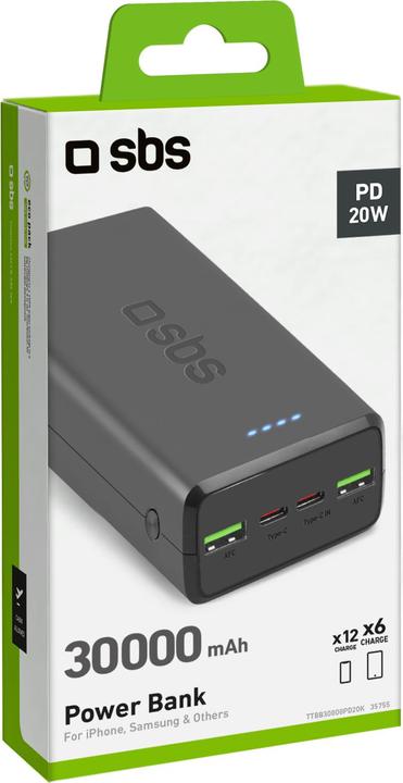 Image du produit SBS Power Bank (30000 mAh, 20 W, 111 Wh)