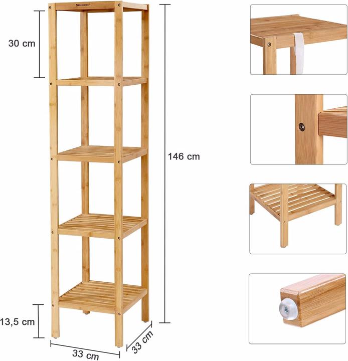 Actual product image Songmics Bamboo (33 x 33 x 146 cm)