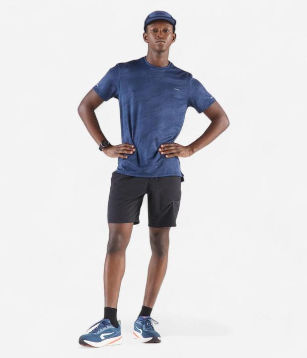Image du produit Kiprun Men's Breathable Running T-shirt Run 500 Dry - Midnight blue (L)