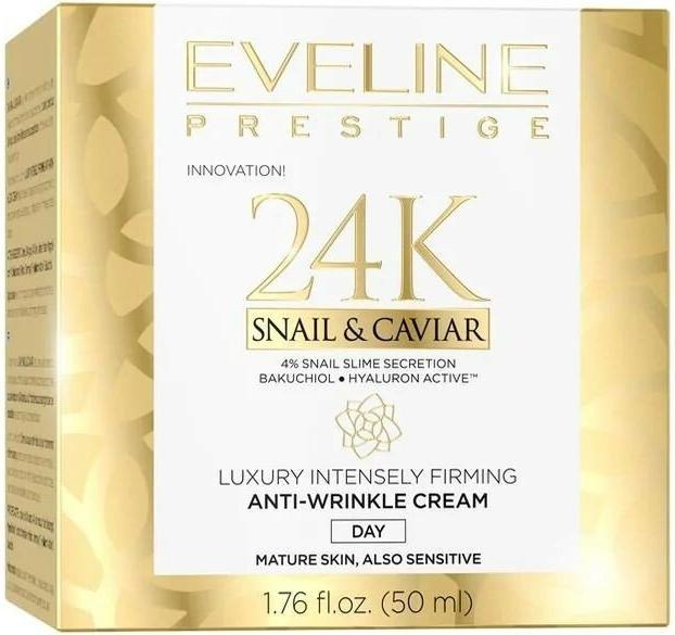Produktbild Eveline EVELINE 24k Snail&Caviar Anti-Wrinkle Cream Day krem przeciwzmarszczkowy na dzień 50ml (50 ml, Tagescreme)