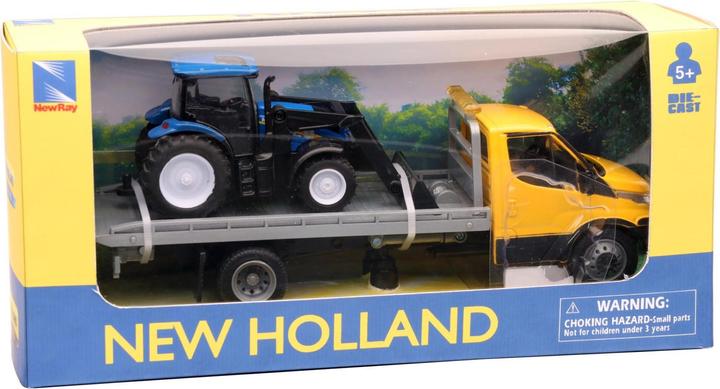 Immagine prodotto New Ray Iveco Daily Roll-Off With New Holland Scala 1:36 (1 Modello Assortito Casualmente)