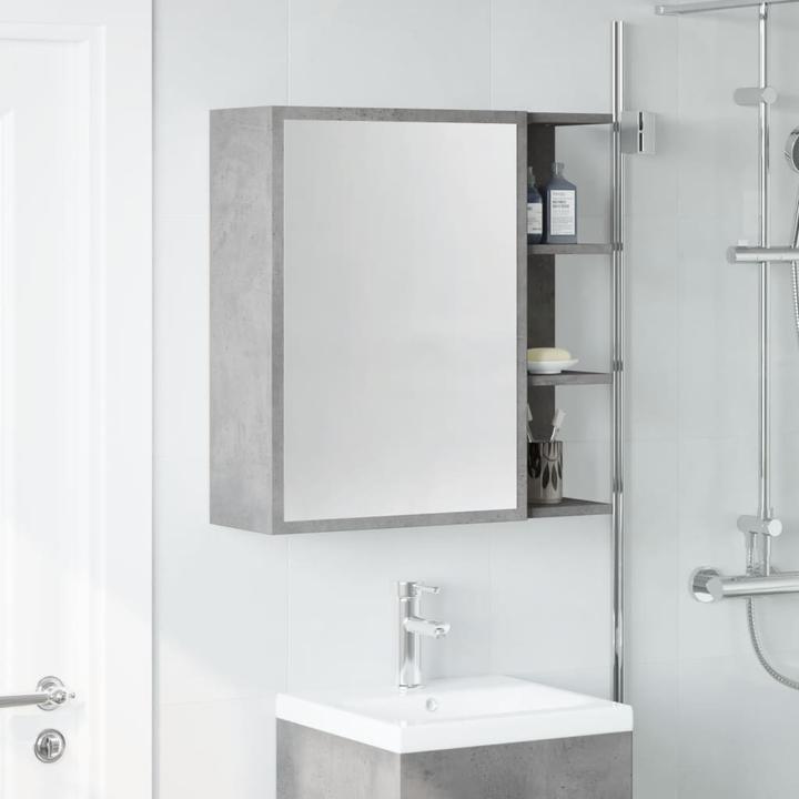 Produktbild VidaXL Badezimmer Spiegelschrank Badschrank Badspiegel Wandschrank Betongrau (62.5 x 20.5 x 64 cm)