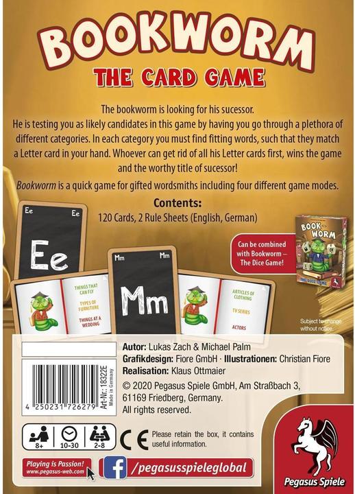 Actual product image Pegasus 18322E - Bookworm - The Card Game English Edition GB (English)