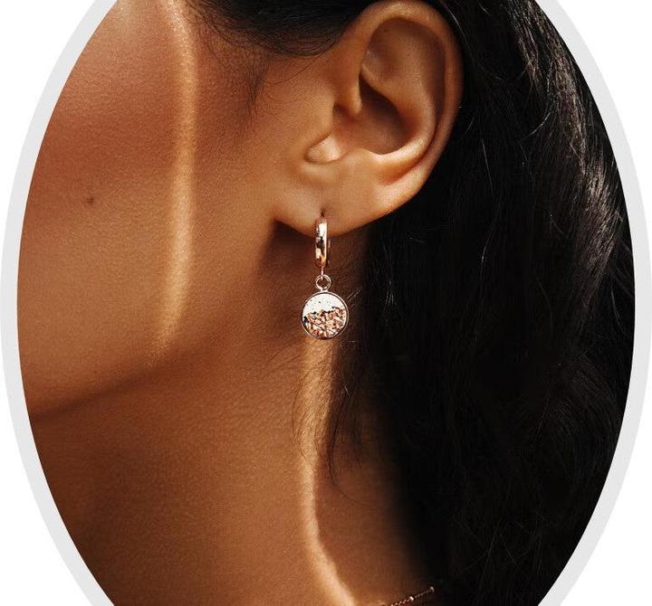 Image du produit C. Jungle Boucles d'oreilles Créoles Ava2 Fait à la main en argent sterling plaqué or rose 18 carats Ultra ho (Plaqué or rose 18 carats, Argent, Béton à très haute résistance)