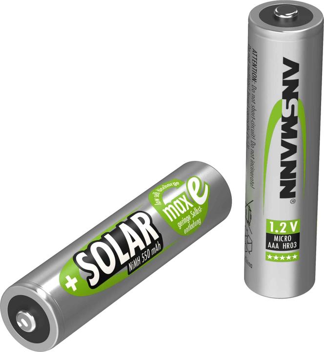 Actual product image Ansmann NiMH HR03 Sol (2 pcs., AAA, 550 mAh, Battery + charger)