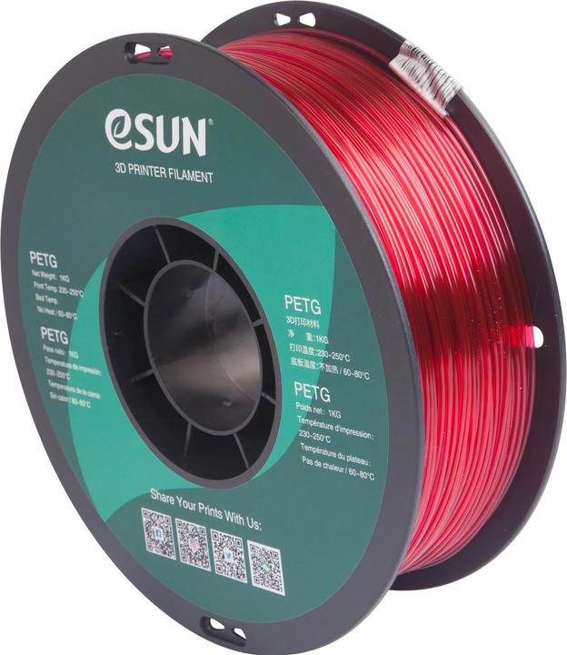 Produktbild eSUN PETG Magenta Transparent Filament 1.75mm 1Kg (PETG, 1.75 mm, 1000 g, Transparent)