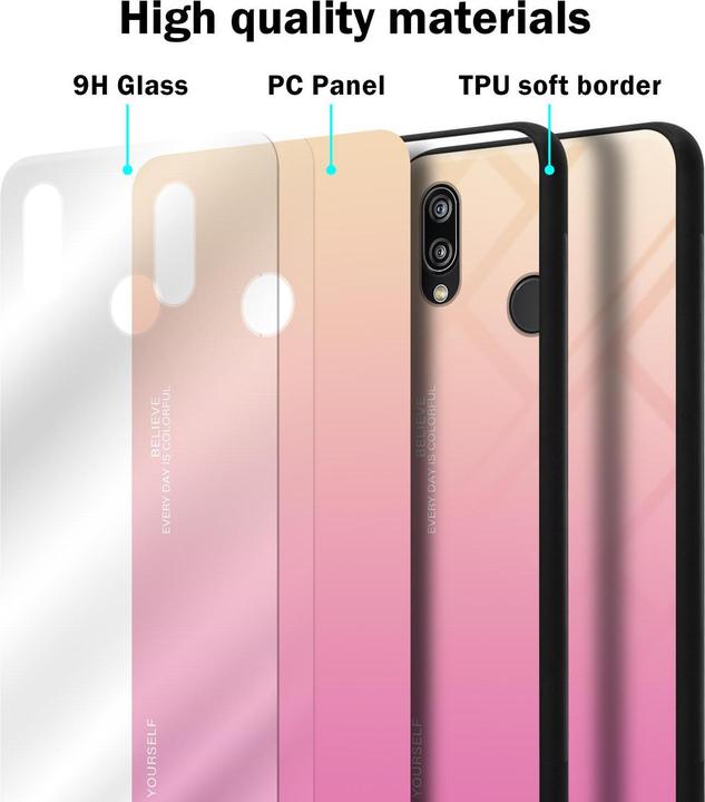 Produktbild Cadorabo TPU 2 Farben Glas Cover (Huawei Nova 3E)