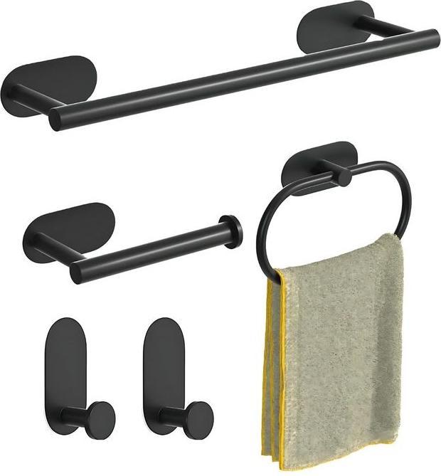 Produktbild Hermex Bad Hardware Set 5-tlg Toilettenpapierhalter Handtuchhalter Wandhaken