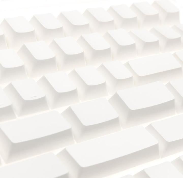Actual product image Ducky Blank white PBT set, cherry profile - 133 keycaps