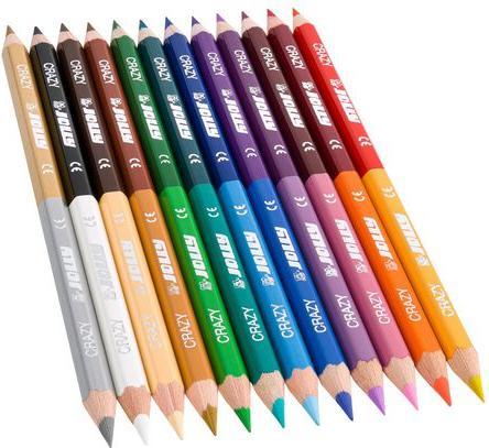Jolly Superstick Crazy coloured pencils Coloured pencils 24 colours with 12 coloured pencils (Multicoloured, 12 x)