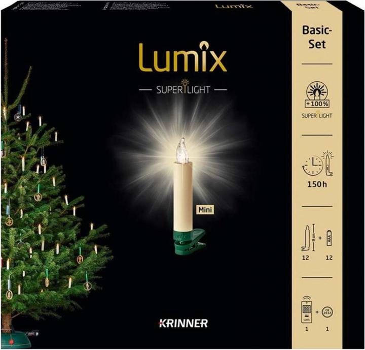 Produktbild Krinner LED Christbaumkerze Superlight Starter-Set (12 x)