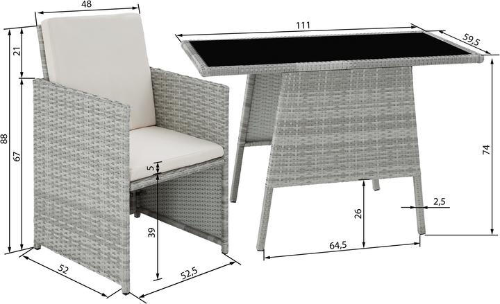Actual product image tectake Rattan garden furniture set Lausanne