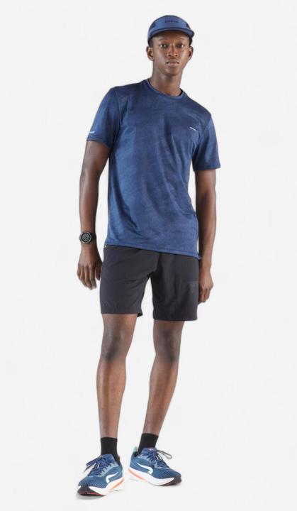 Image du produit Kiprun Men's Breathable Running T-shirt Run 500 Dry - Midnight blue (L)