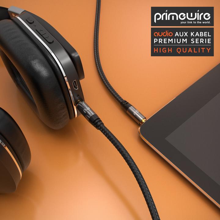 Image du produit Primewire Câble jack 3,5 mm AUX, Câble audio avec gaine en nylon, Câble audio jack 3,5 mm vers jack (1.50 m, Jack 3,5 mm (AUX))