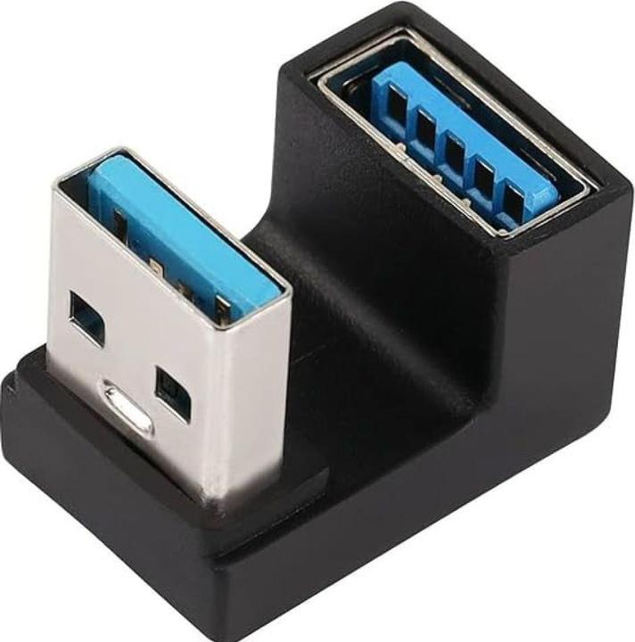 Actual product image PowerGuard USB-A to USB-A 180 degree angle U-shape down adapter (male/female) (USB 3.1)