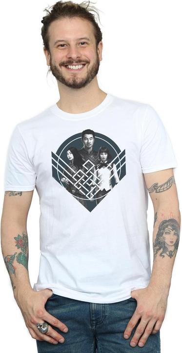 Actual product image Mens Shang-Chi And The Legend Of The Ten Rings Group Pose Crest T-Shirt (XL)