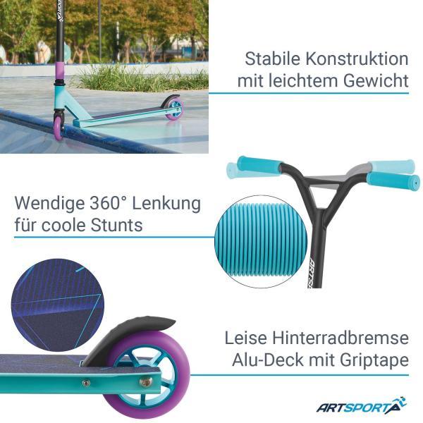 Produktbild Juskys Stunt Scooter mit 360° Lenkung