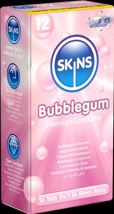 Produktbild Skins Blow Me Bubblegum» 12 leckere Kondome mit Kaugummi-Aroma - ohne Latexgeruch (12 Stk.)