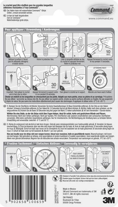 Actual product image Command Bath Towel Hook L