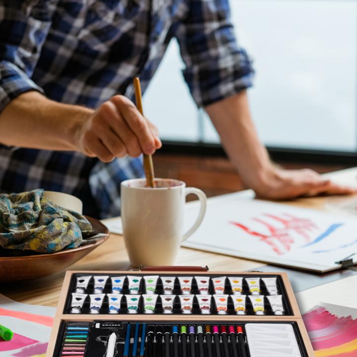 Image du produit Relaxdays Coffret pour peinture (Marron clair)
