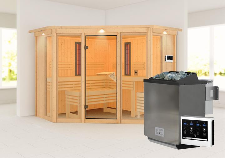 Image du produit Karibu Cabine infrarouge Asta accès d'angle, couronne (9 KW Bio contrôle externe)