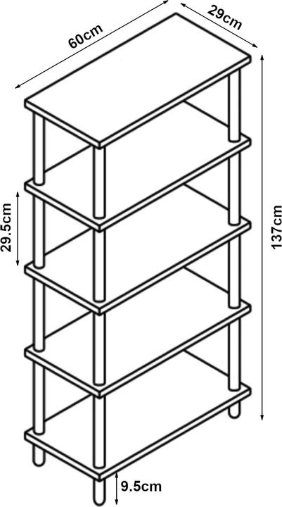 Produktbild Jamb Standregal (60 x 29 x 137 cm)