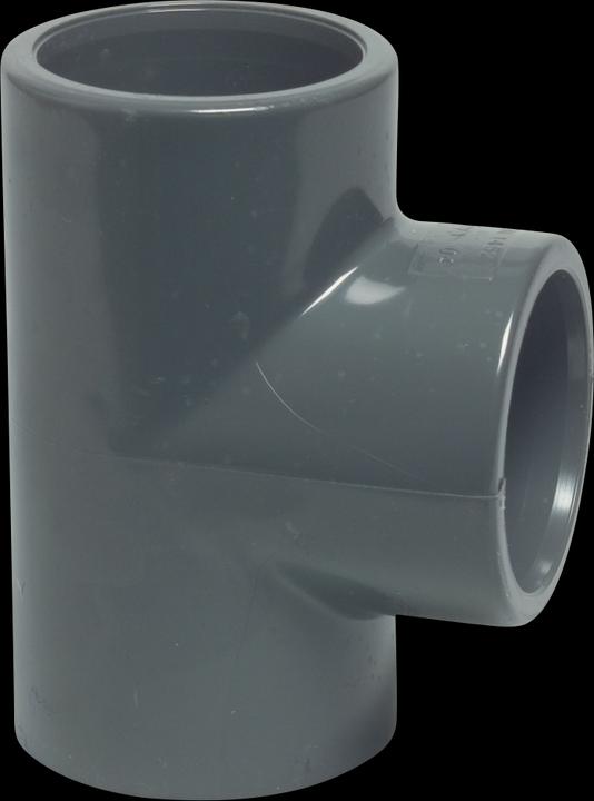 Actual product image Profec T-Stück 90° PVC-U 32 mm Klebemuffe 16bar Grau KIWA (T-connection)