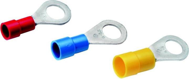 Produktbild Cimco Isolierte Quetschkabelschuhe, Ringform Cu, isol., DIN 46237 - 0,5-1qmm M6 rot