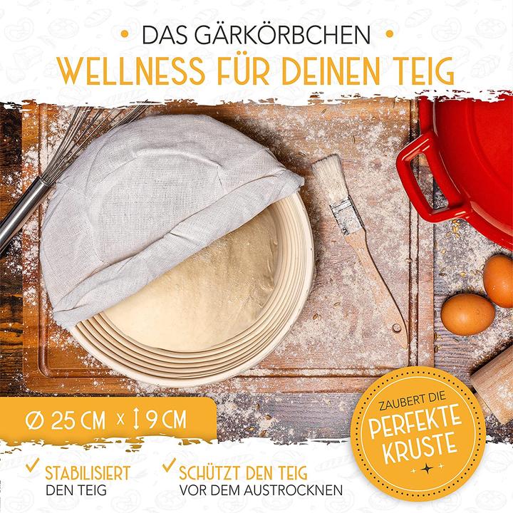 Produktbild Krustenzauber Gusseisen Topf Brot Backen 2in1 Emaille Rot