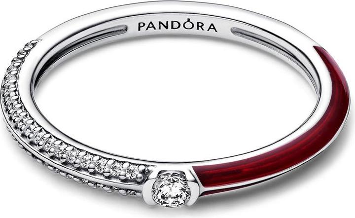 Immagine prodotto Pandora ME Anello doppio con pavé e rosso (52, 925 Argento)