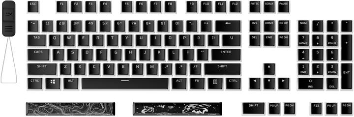 Actual product image HyperX Pudding Keycaps 2 Full 112 PBT Key Set - Black (US Layout) 7G8K1AA