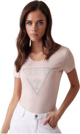 Actual product image Guess Damen T-Shirt Shiny Triangle Rosa (M)